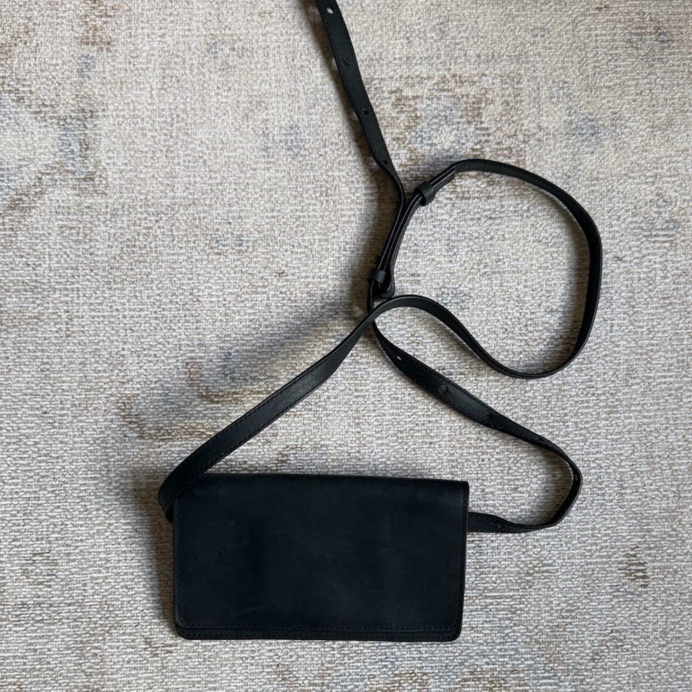 Able Black Leather Crossbody Bag